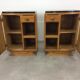 Pair of bedside tables art deco style marble black portor