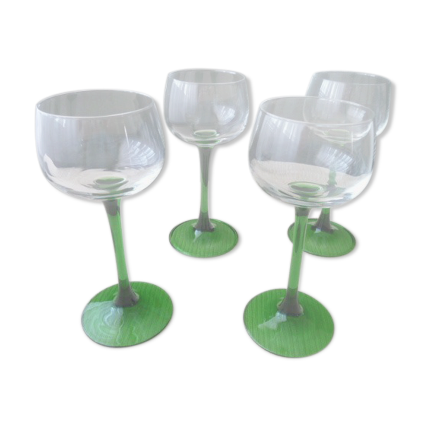 Set de 4 verres à vin d'Alsace en verre uni