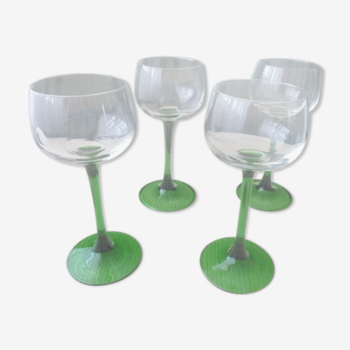 Set of 4 glasses of Alsace wine in plain glass