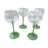Set de 4 verres à vin d'Alsace en verre uni