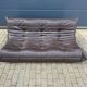 100% authentic Ligne Roset Togo 3-seater in chocolate brown original leather.