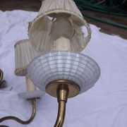 4 metal gold and opalescent arms chandelier