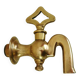 Old fountain tap for garden in brass, 4 parts