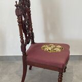 Napoleon III nurse chair, blackened wood and canvas
