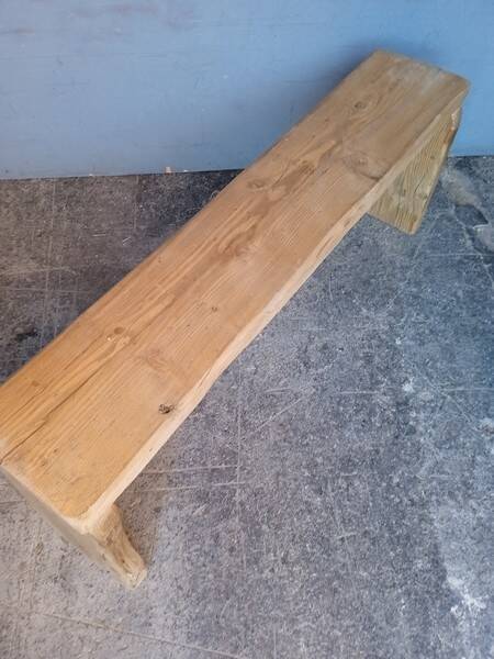 Bench 120 cm old solid wood with patina