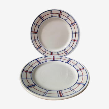 Set of 2 small plates in Keller and Guérin Lunéville earthenware, Carmen model