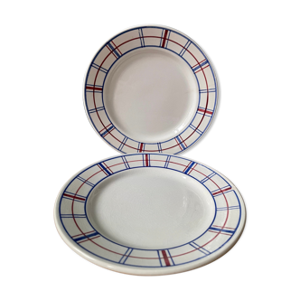 Set of 2 small plates in Keller and Guérin Lunéville earthenware, Carmen model