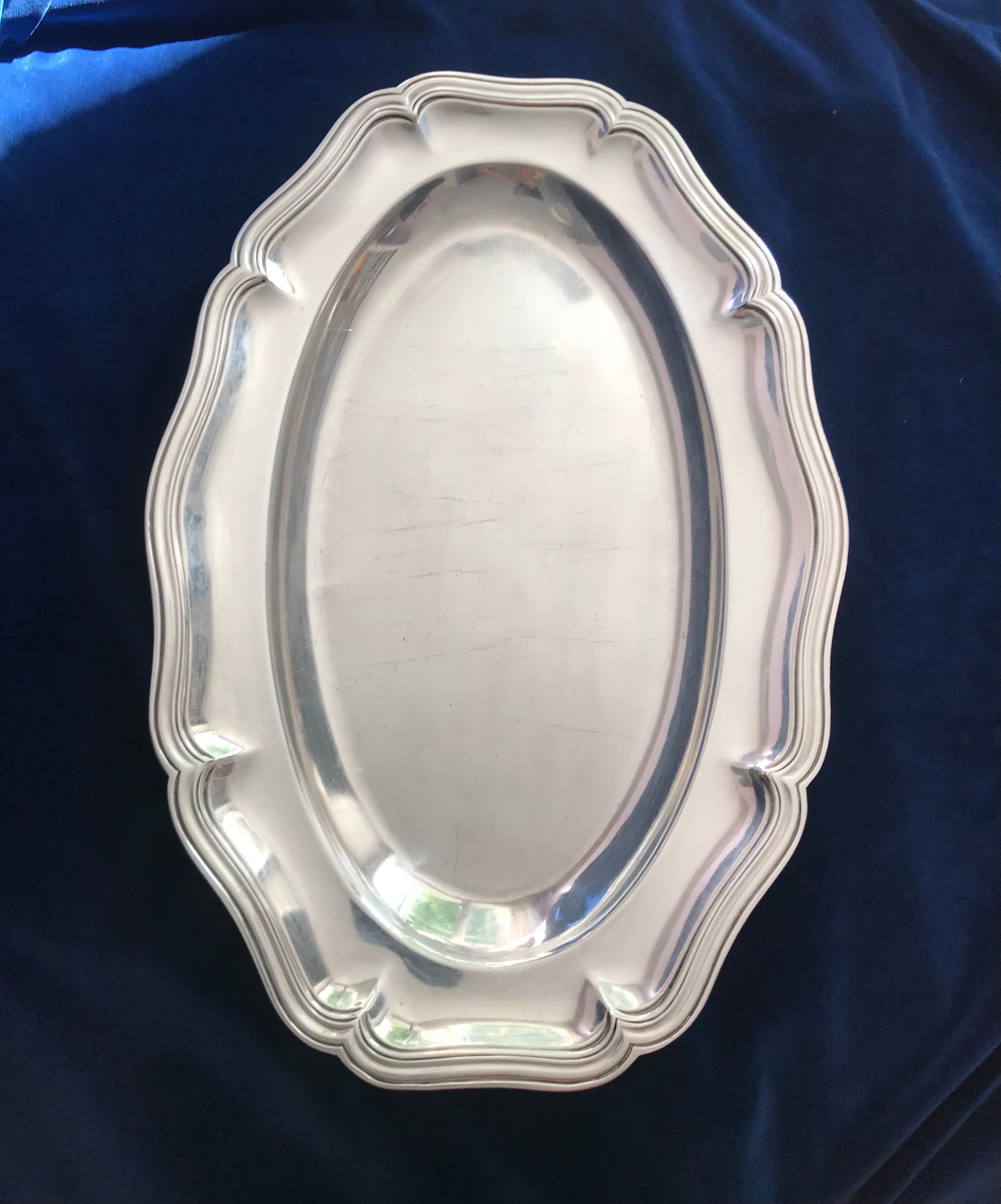 Silver metal tray A.Frenais 19th