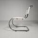 Set of 6 white cantilever dining chairs MR10 by Mies van der Rohe for Thonet, 1980s.