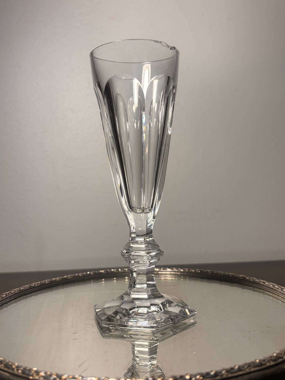 Baccarat Harcourt flute, 1841, signed