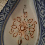 Set of 5 blue and white porcelain Asian spoons.