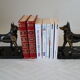 Dog bookends in black marble