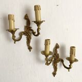 Paire d'appliques en laiton style rocaille