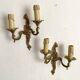 Pair of rococo-style brass wall lights