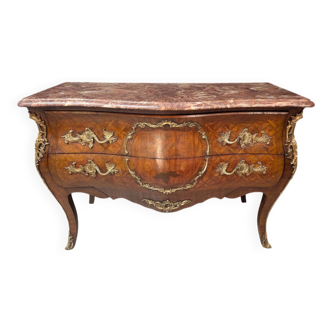 Louis XV style commode in marquetry