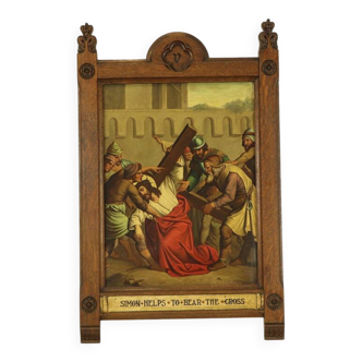 Antique 19th Century Religious Painting
