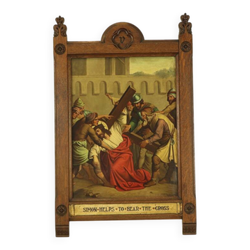 Antique 19th Century Religious Painting