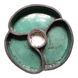 Raku dish with 4 compartments that can be used as an appetizer dish