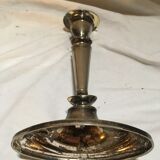 Silver metal candle holder