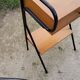 Pair of bedside tables from the 60s in gilded oak and tubes stamped Descher