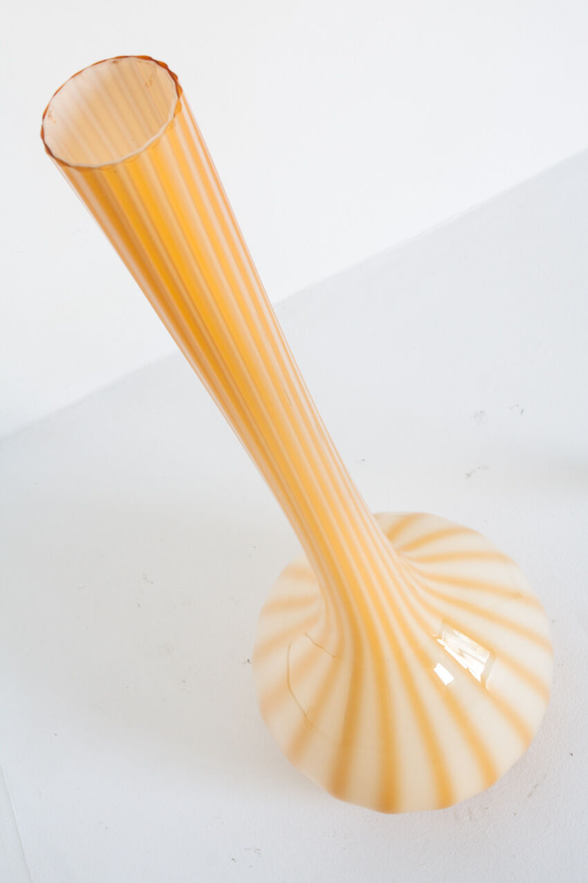 VINTAGE BLOWN GLASS XL vase - France, 1960s