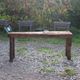 Old solid wood workbench – character console, thick top – 165 cm