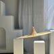 Large suspension, rattan luminaire in hat shape D:80cm