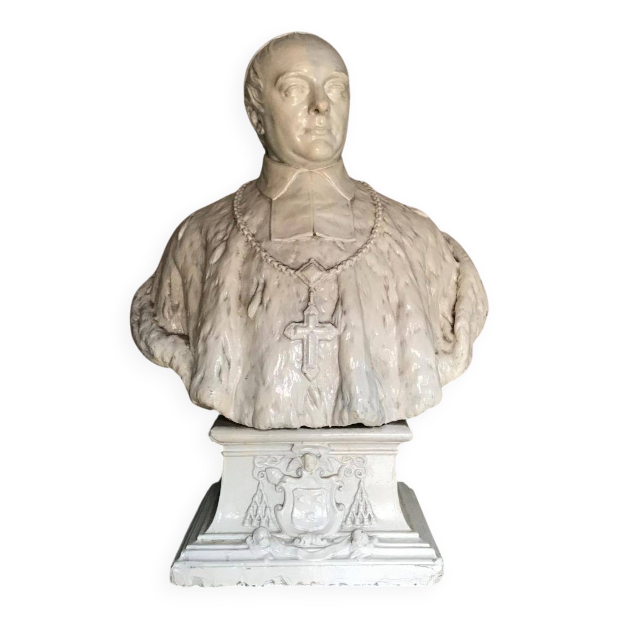 Buste d’un prélat en plâtre