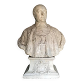 Bust of a prelate in plaster