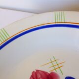 Vintage round, hollow dish from the Gien factory, Robinson model, in porcelain