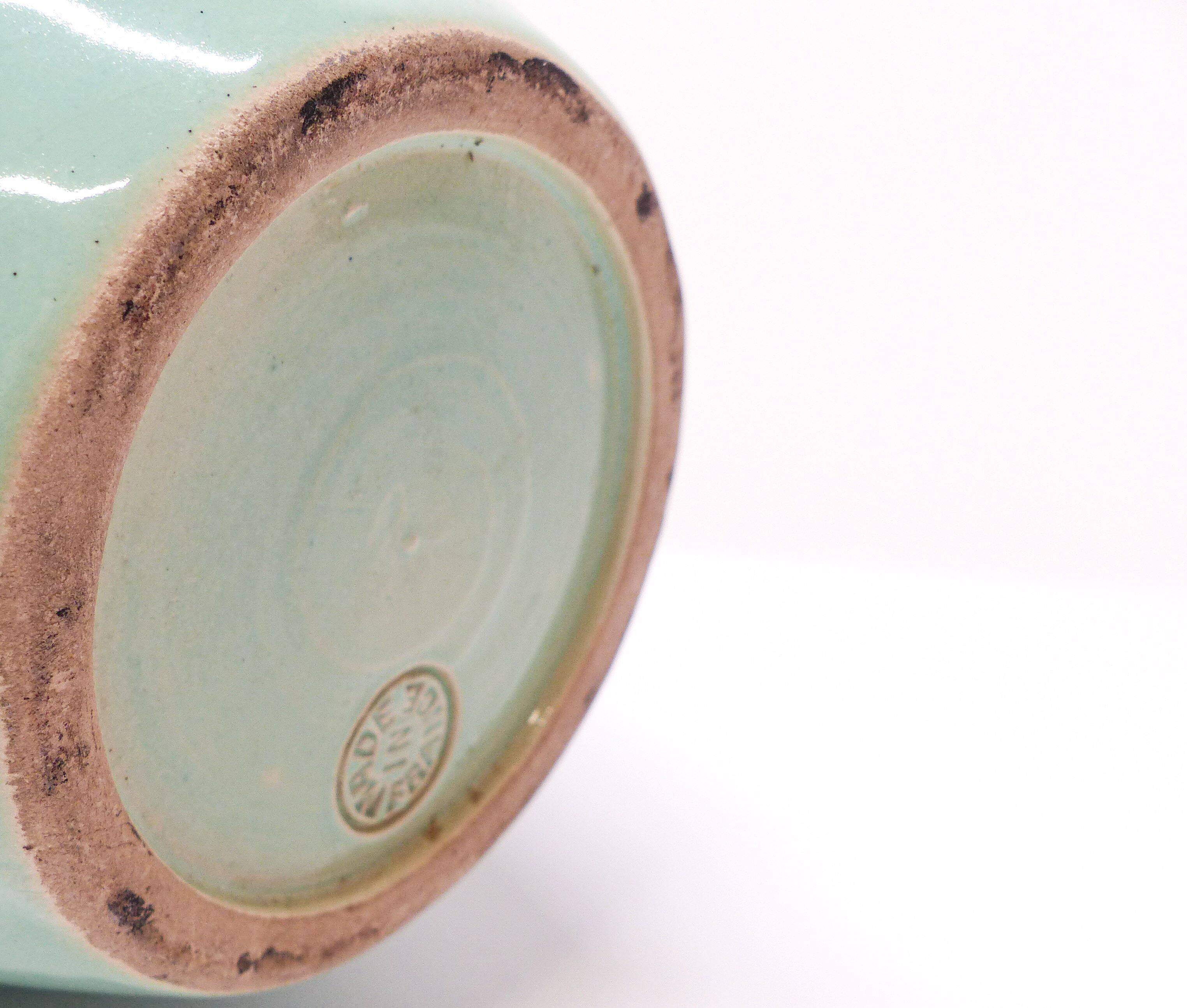 Pol Chambost vase in green earthenware 1950