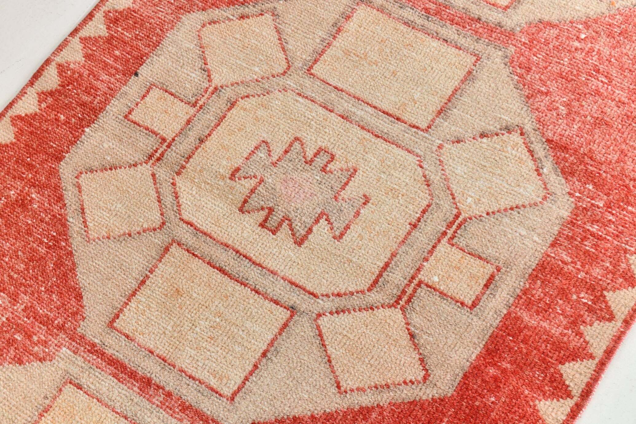Turkish Classic Oriental Style Red Vintage Runner Rug, 87x379Cm