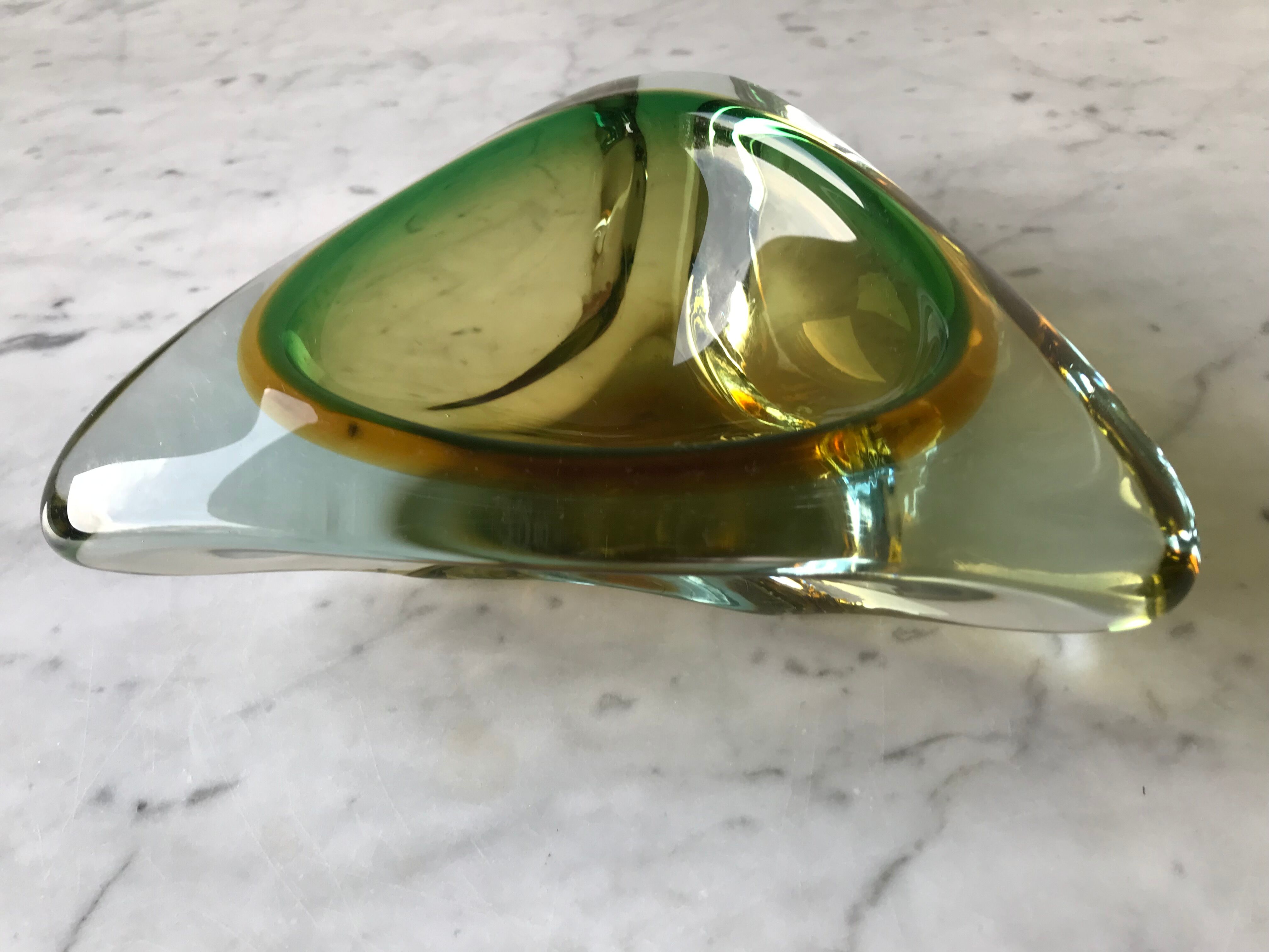 Empty pocket or ashtray of Murano "Sommerso" - Italy, 1970s.