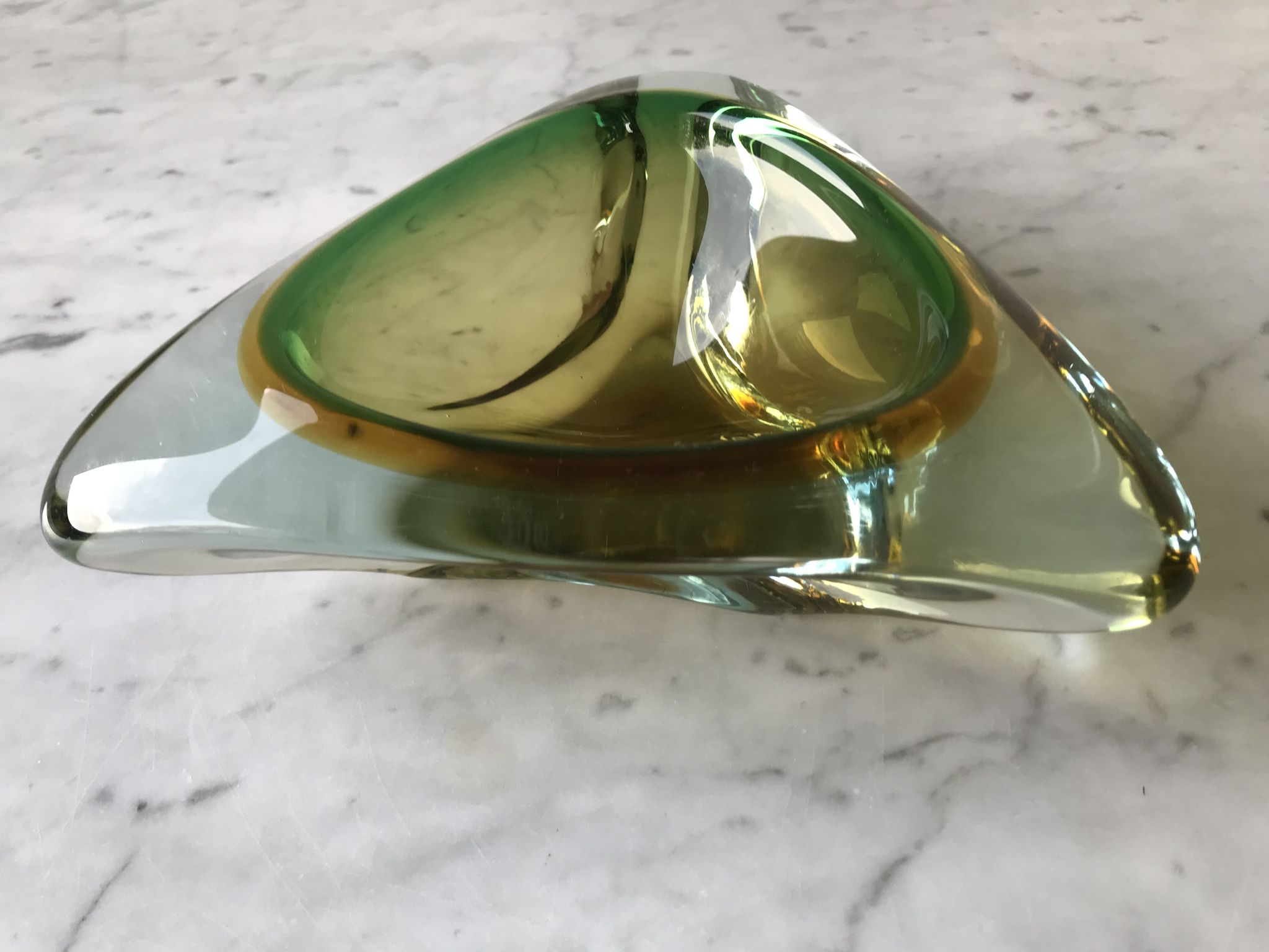 Empty pocket or ashtray of Murano "Sommerso" - Italy, 1970s.