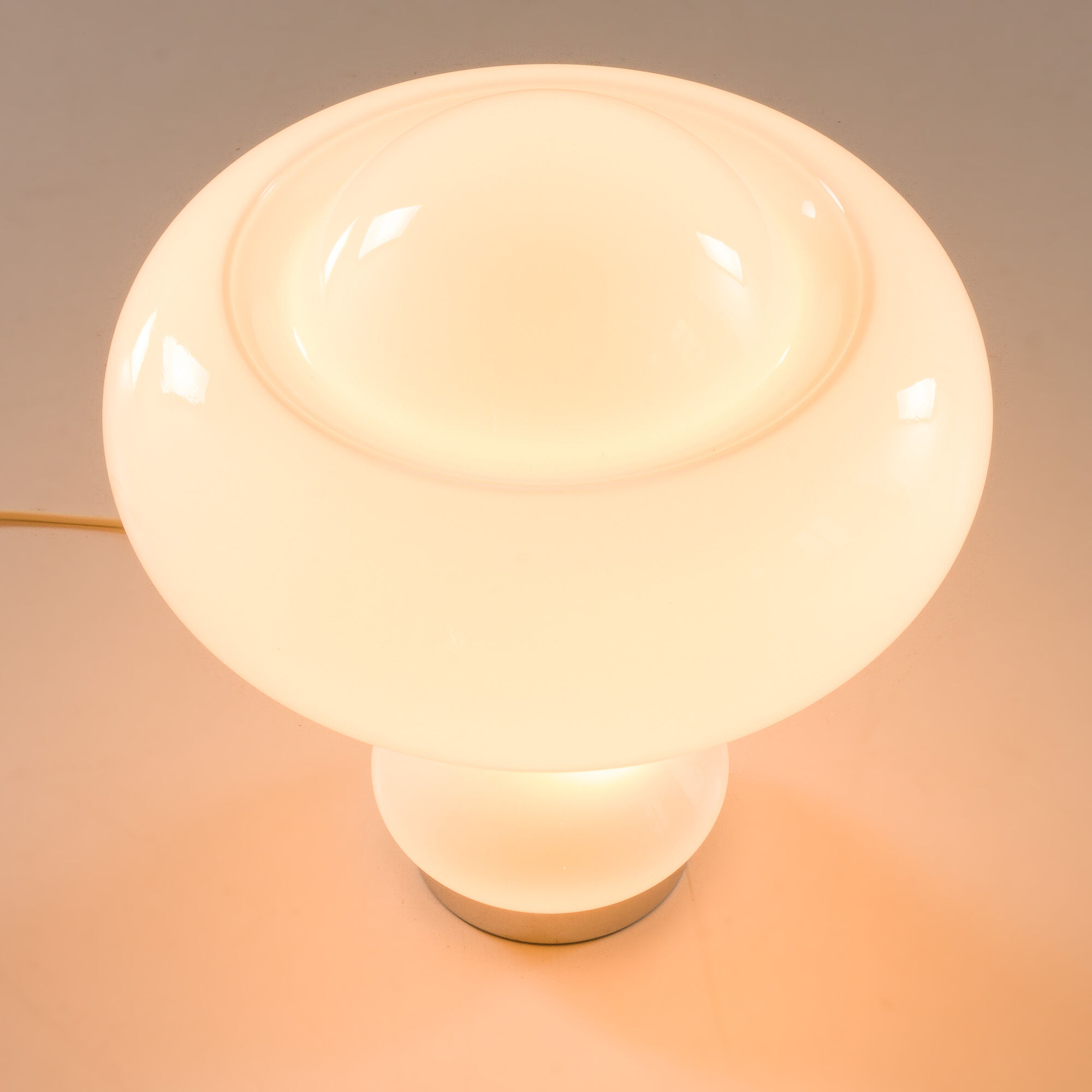 White opaline glass mushroom lamp from Peill & Putzler, Germany 1960s