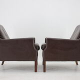 1970s pair of leather armchairs,denmark
