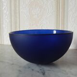 Cobalt blue glass salad bowl