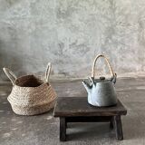 Small stool, side stool in old teak, footrest