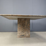 Vintage square granite dining table, 1970s