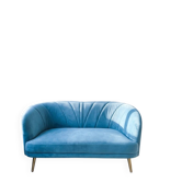 Art Deco blue velvet sofa