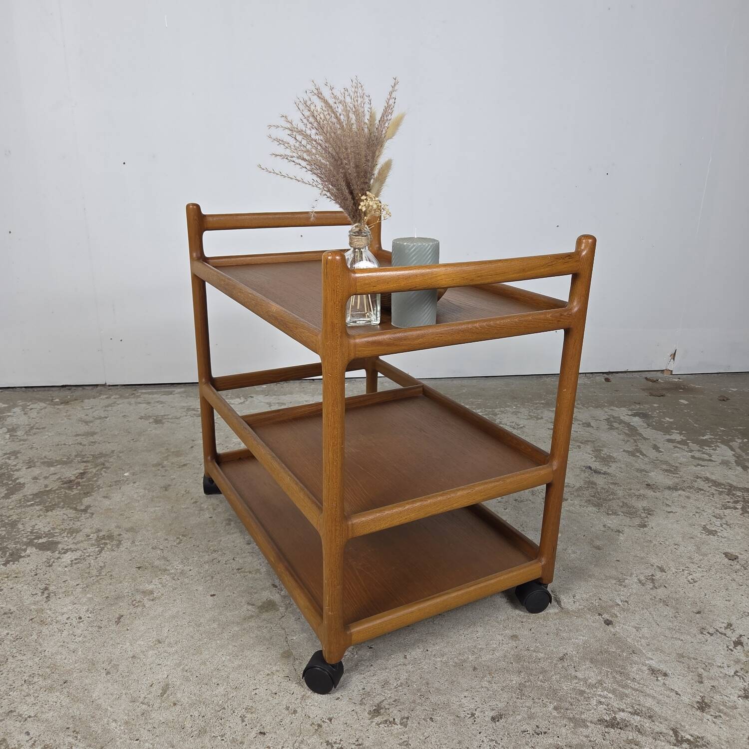 Henning Korch, Silkeborg vintage Danish teak serving trolley