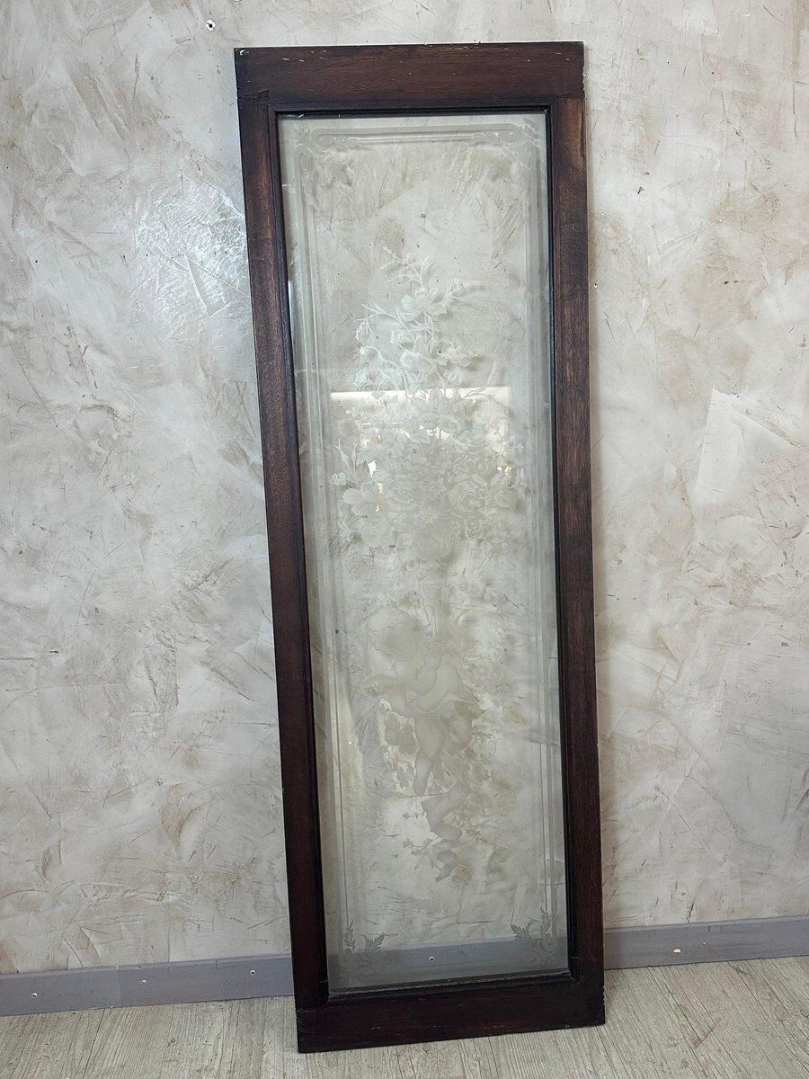 Etched glass door, 1890s