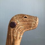 Rocking horse in rattan and bamboo