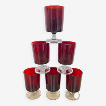 Set of 6 white wine glasses Luminarc Sweden Ruby