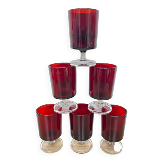 Set of 6 white wine glasses Luminarc Sweden Ruby