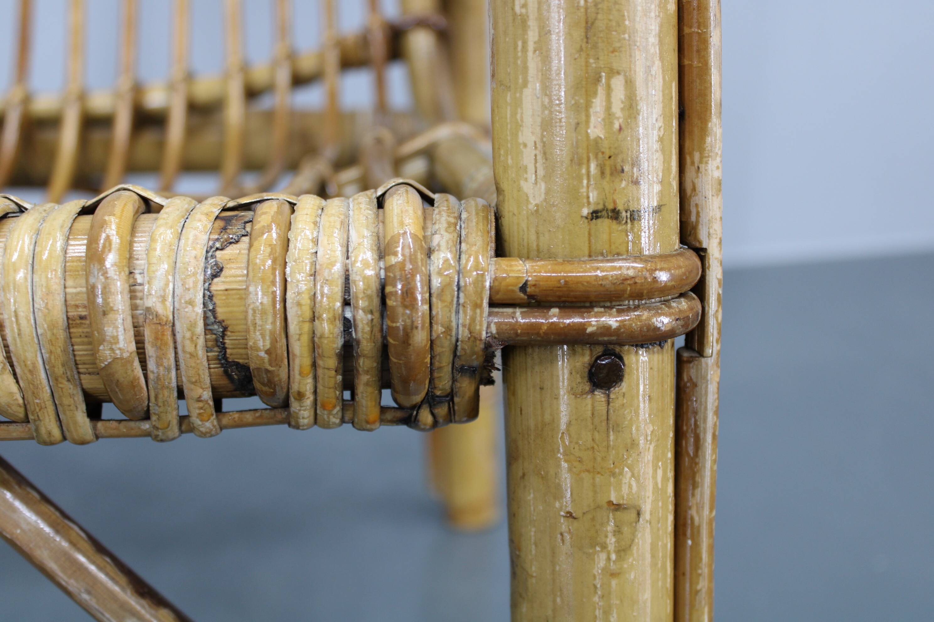 1950s “French Riviera” Rattan Armchair, Italy