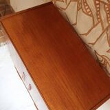 Vintage 1960s wooden wardrobe with two doors and two drawers.