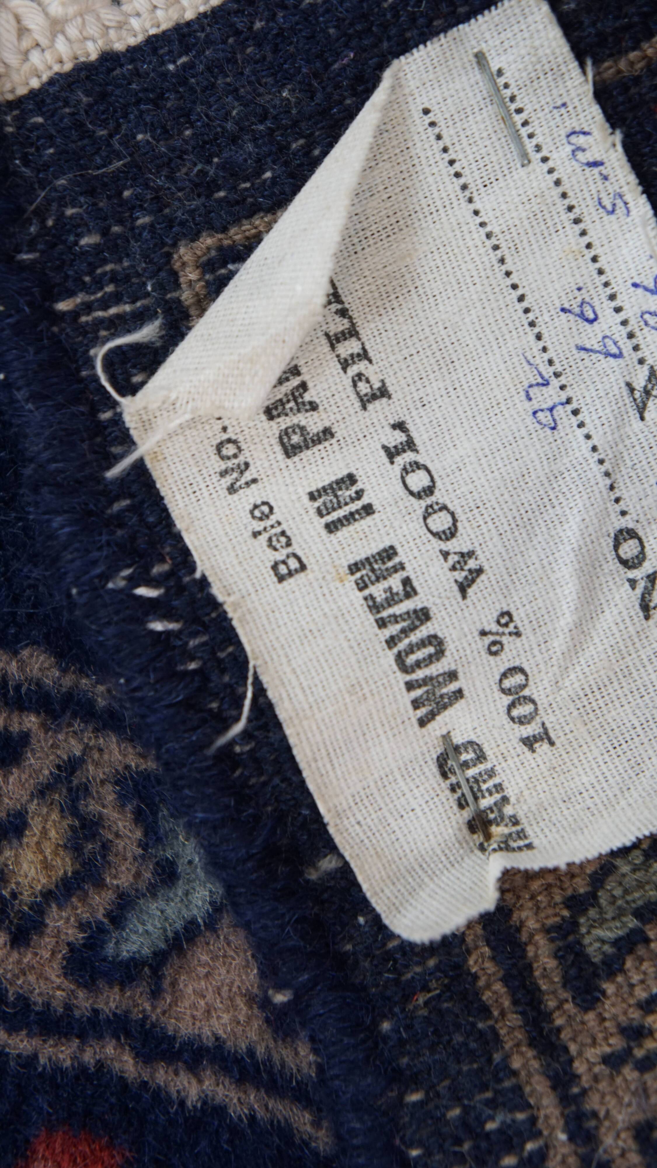 Wool Rug in Dark Blue – 139x66 cm