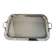 Large old stainless steel tray with stylish handles