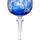 Set of 6 coloured wine glasses, vine decoration, Bohemian style – H. 20 cm